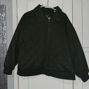 wild fable Olive Green Quilted Bomber Jacket